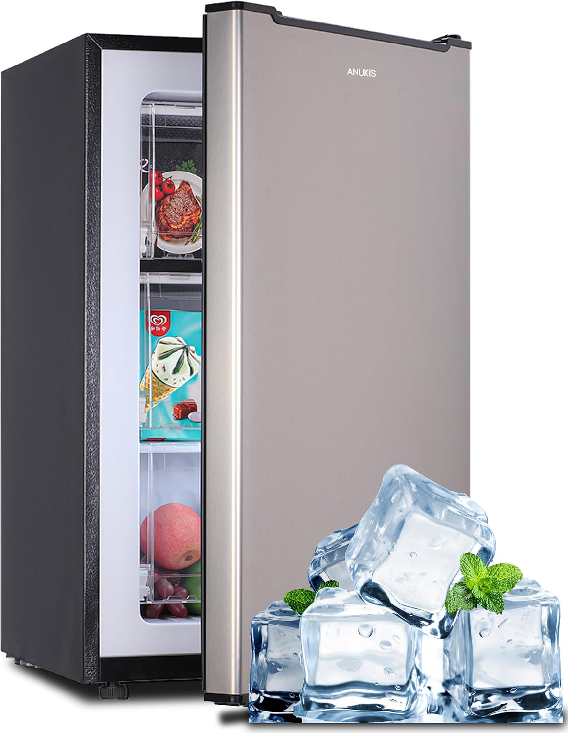 Anukis 3.0 Cu Ft Upright Freezer — Silver